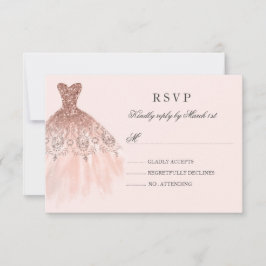 Vestido de espuma de oro Rosa Quinceanera RSVP