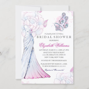 Vestido de novia de cristal brillante Invitación d
