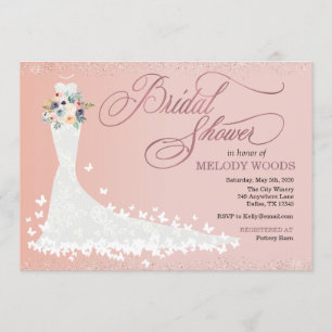 Vestido de novia Invitación a ducha de novia