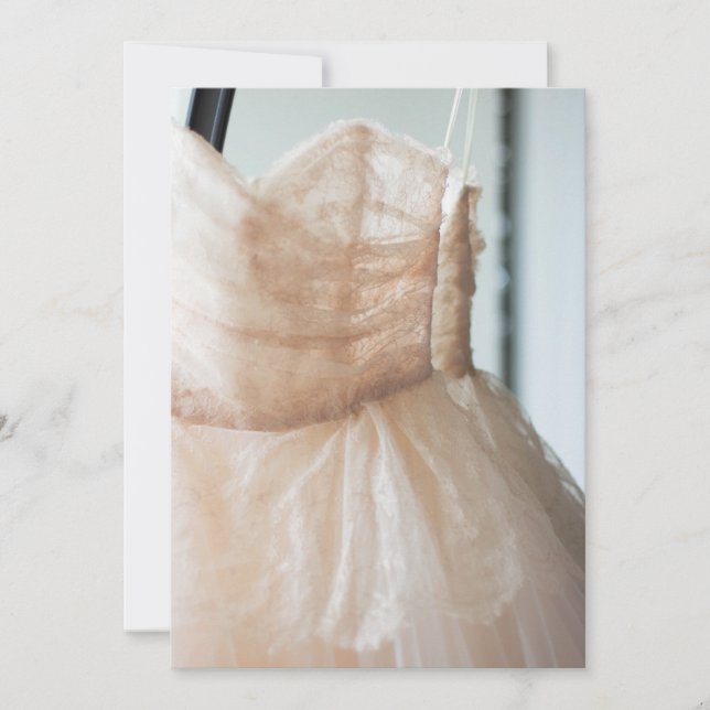 Vestido de novia para la tarjeta de agradecimiento (Anverso)