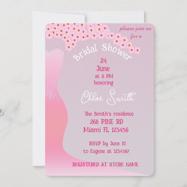 Vestido de Novia Rosa Flor Sakura Regalo de Desped (Anverso)