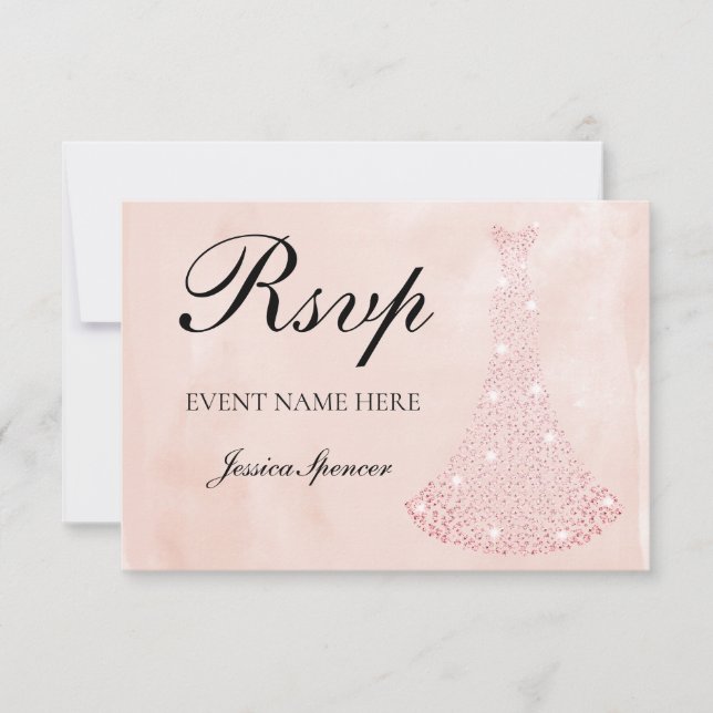 Vestido de oro rosa de cumpleaños / RSVP nupcial (Anverso)