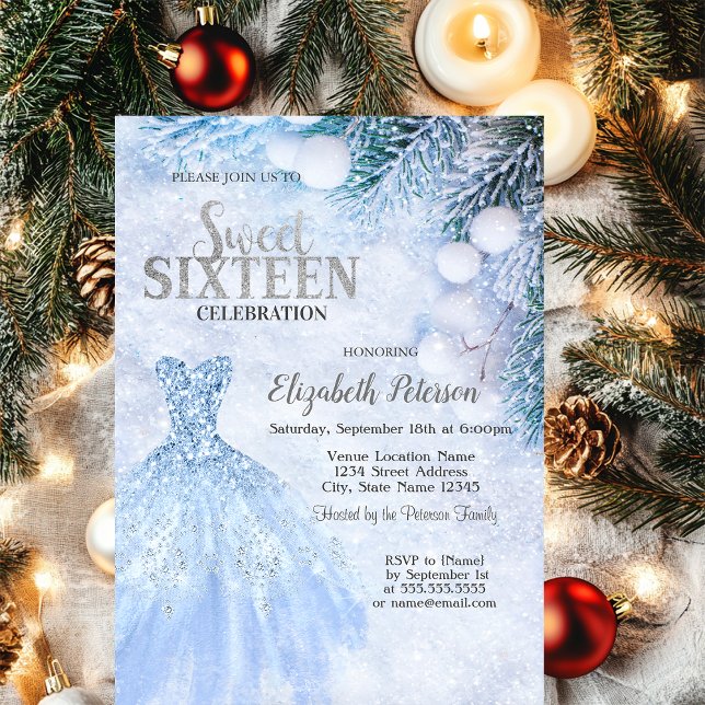 Vestido de plata Invitaciones para fiesta Sweet 16 (Subido por el creador)