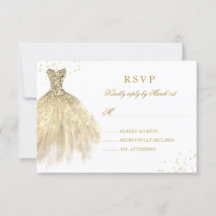 Vestido de Quinceañera con Brillo Dorado RSVP