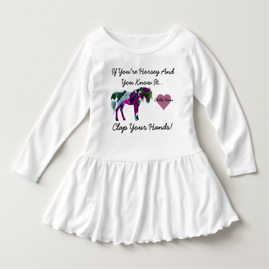 Vestido del niño del caballo - rosa personalizado