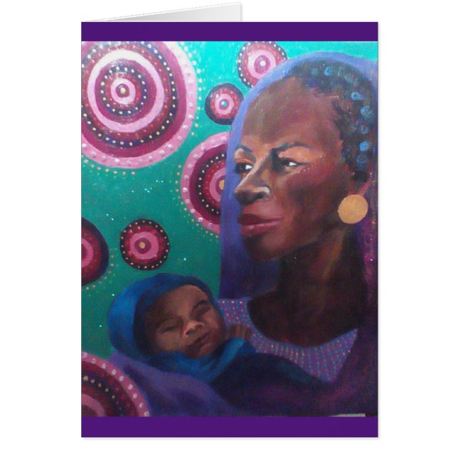 Vestido en morado Notecard (Frente)