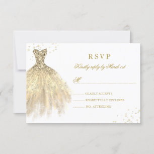 Vestido espumoso de oro Quinceanera RSVP