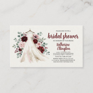 Vestido Floral Rosa Rojo Borgoña Invitación Ducha