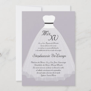 Vestido Lilac Quinceanera Invitación al cumpleaños