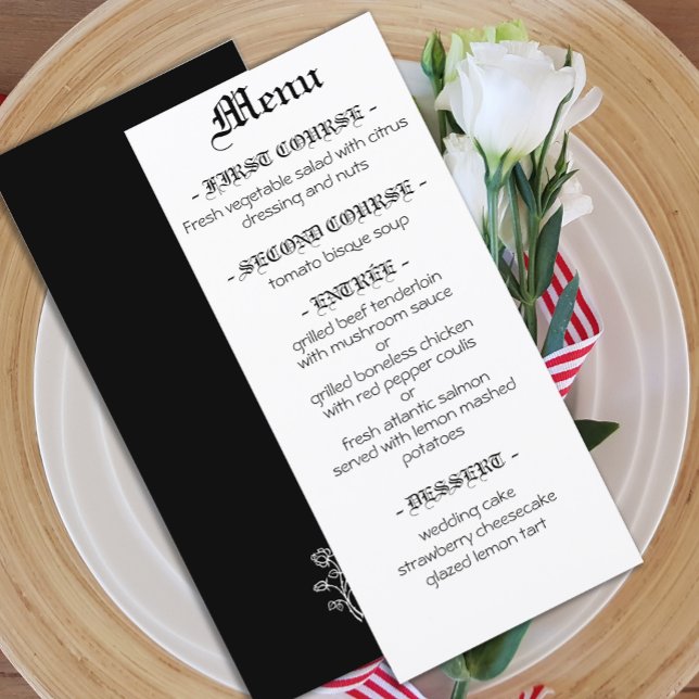 vestido negro boda Menú de tipografía gótico elega (Subido por el creador)