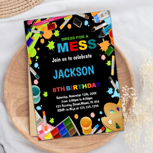 Vestido Negro Para Invitaciones De Pintado De Mess