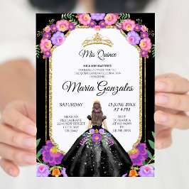 Vestido negro y Rosas Invitación de mis príncipes