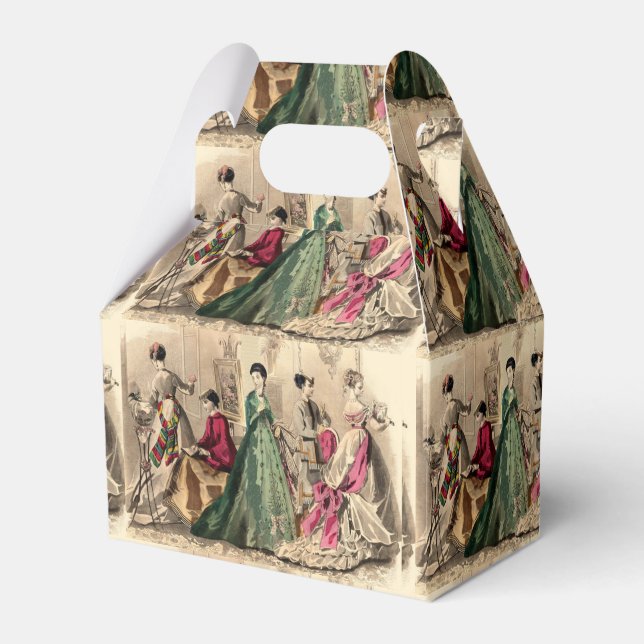 Vestido Victoriano Con Caja De Favor De Bow Rosa (Front Side)