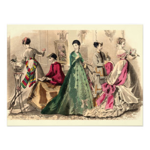 Vestido Victoriano Con Impresión De Foto De Lazo R