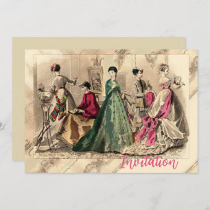 Vestido Victoriano Con Invitación De Bow Rosa