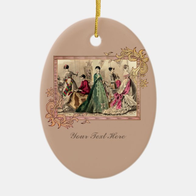 Vestido Victoriano Con Ornamento De Cerámica De Co (Frente)