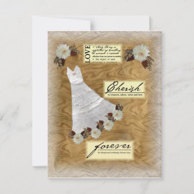 Vestido Vintage Ducha Bridal Invitación (Anverso)