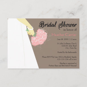 Vestido y Bouquet Boda - Invitación a la ducha nup