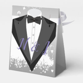 Vestido Y Tuxedo Diseño Caja De Favor De Boda