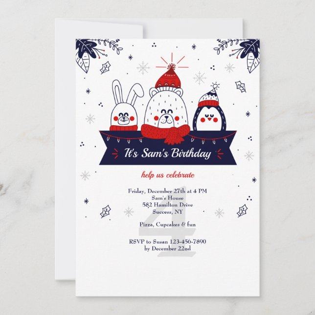 Vestidos para la Invitación de Invierno (Anverso)