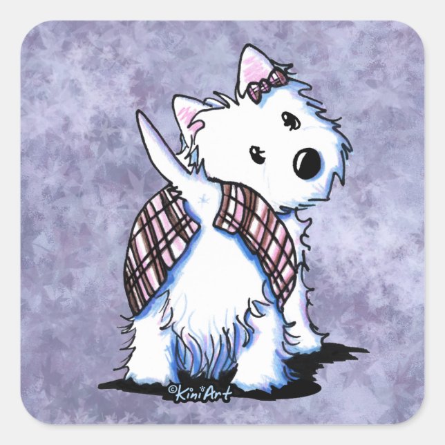 Vestidos Para Matar A Pegatinas Westie (Anverso)