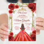 Vestidos rojos y Rosas Invitación a la quinceañera<br><div class="desc">Vestidos Rojos y Rosas Invitación de Quinceanera Mexicana Mis Quince Anos,  15 Años, </div>