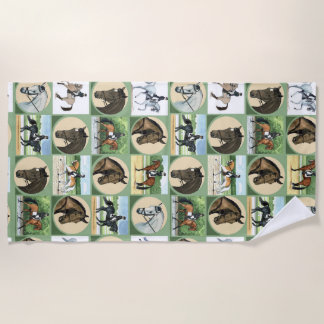 Vestir la toalla de playa de caballos para los ama