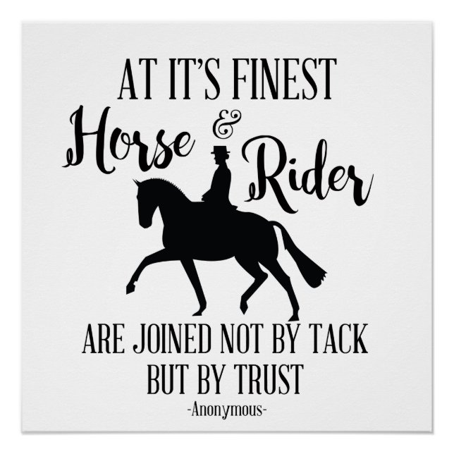 Vestir Poster de citas de caballos. (Anverso)