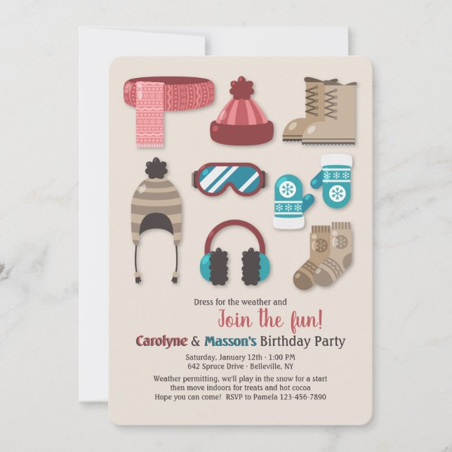 Vestirse para Invitación de Clima Frío (Anverso)