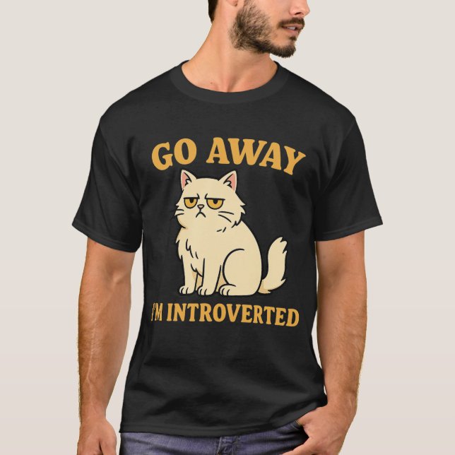 Vete Estoy Introvertido – Camiseta de Gato Diverti (Anverso)