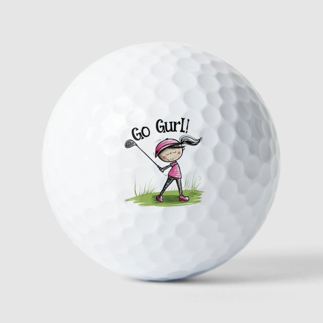"¡Vete Gurl!" Personalizado divertida bola de golf (Anverso)
