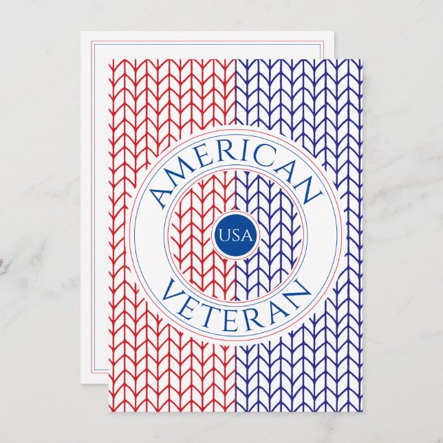 VÉTERAN ESTADOUNIDENSE 4.5x6.25 Tarjeta plana "Gra (Anverso / Reverso)