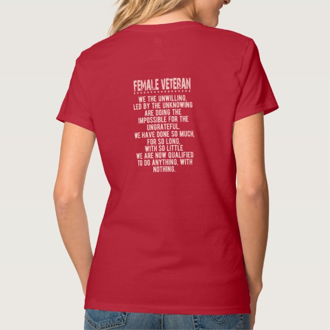 Veterana mujer no quiere camiseta de mujer (Reverso)