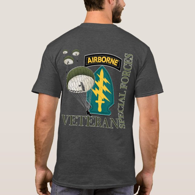 Veterano aerotransportado - Camiseta de las Fuerza (Reverso)