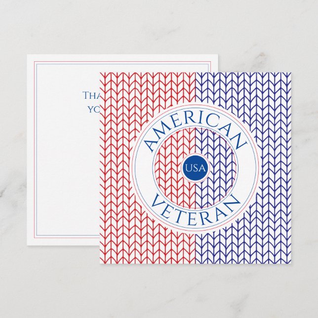 VETERANO ESTADOUNIDENSE 5.25 Tarjeta plana de agra (Anverso / Reverso)