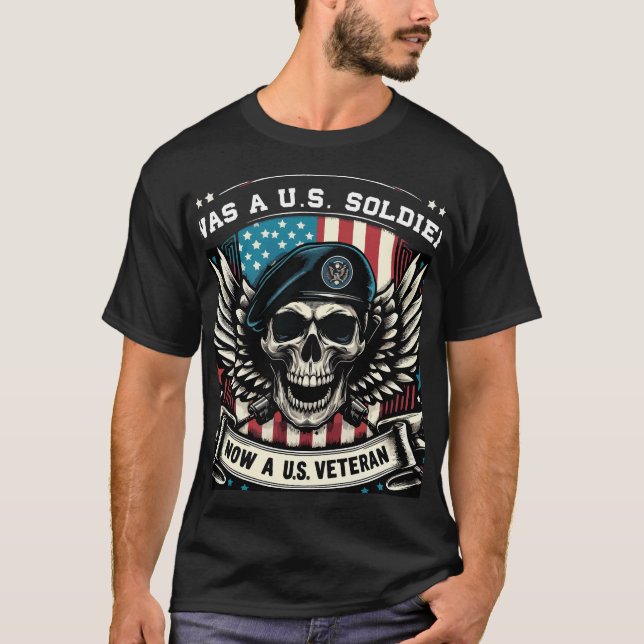"Veterano estadounidense" Camiseta Patriótica (Anverso)
