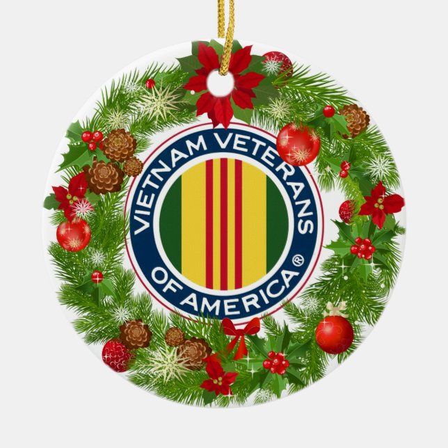 Veteranos de Vietnam del ornamento del navidad de (Frente)