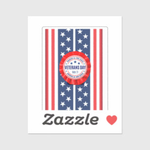 Veteranos Día Personalizado de Rosette Pegatina de