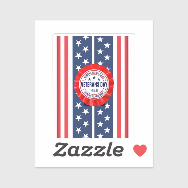 Veteranos Día Personalizado de Rosette Pegatina de (Hoja)