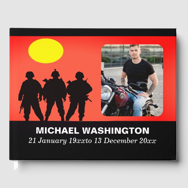 Veteranos soldados celebran libro de invitados (Anverso)