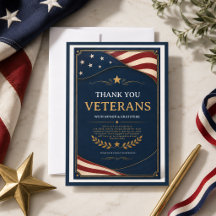 Veteranos | Tarjeta de Agradecimiento Patriótico p