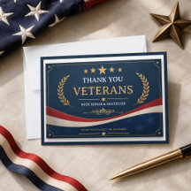 Veteranos | Tarjeta de Agradecimiento Patriótico p
