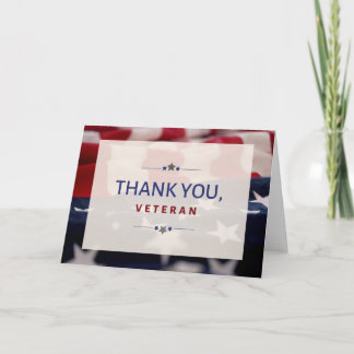 Veterans Day Gracias Tarjeta de felicitación