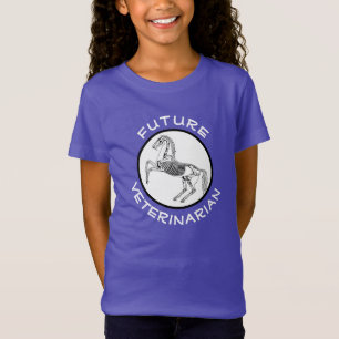 "Veterinaria Futura" y camiseta con esqueleto de c