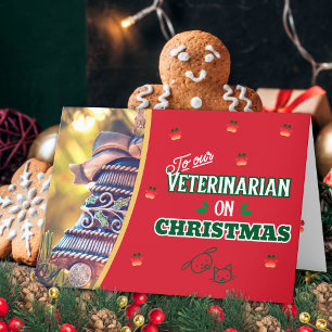 Veterinario en Navidad Pata de gato y perro festiv
