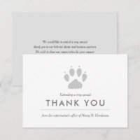 Veterinario | Tarjeta de agradecimiento de impresi