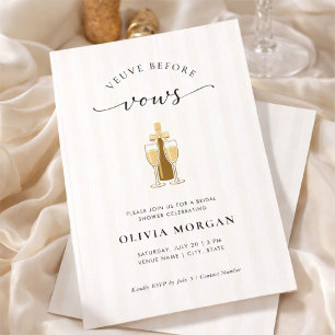 Veuve Before Vows Elegante Invitación de Despedida