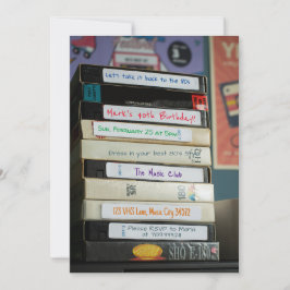 VHS Video Tape de vuelta a la invitación de cumple