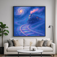 Vía de Tren Galáctico - Arte de Fantasía en Estilo