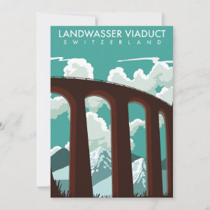 Viaducto de Landwasser Suiza Camiseta Postal